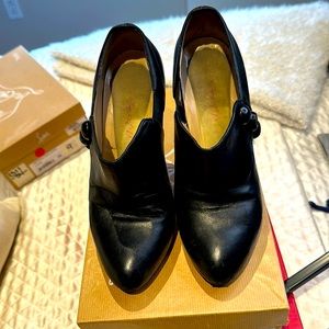 Christian Louboutin black leather booties